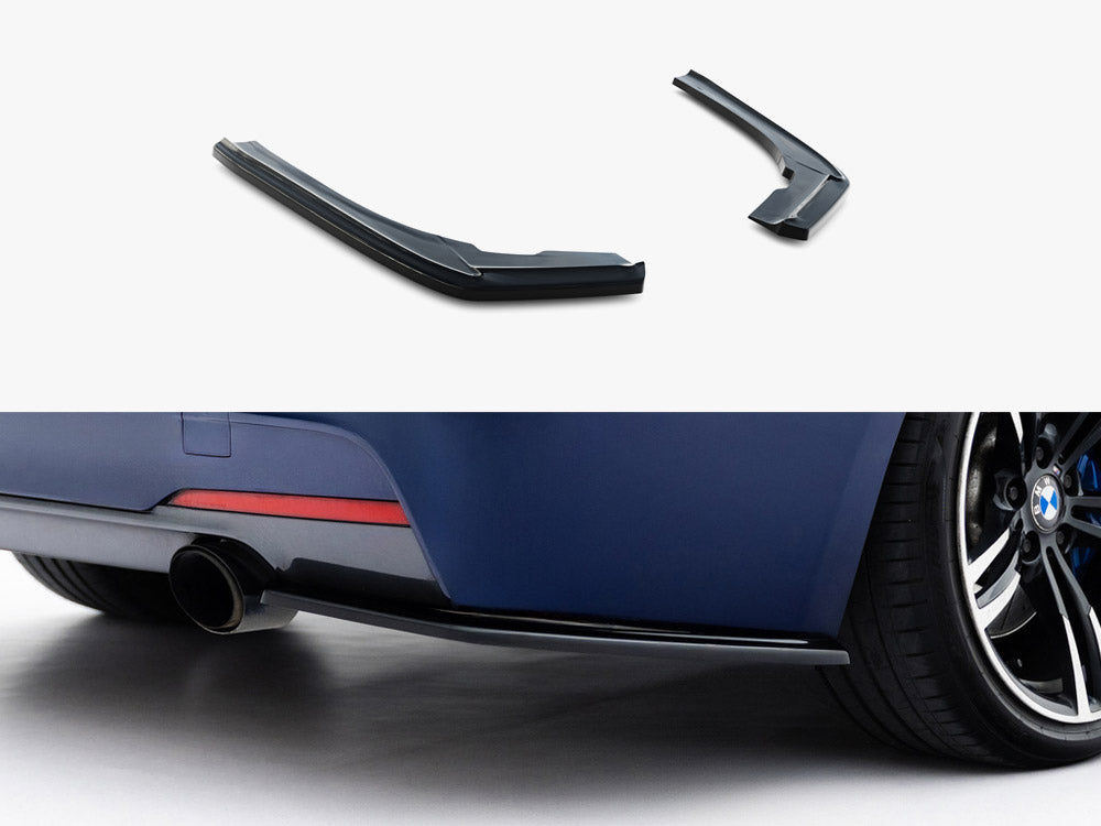 BMW F30 F31 M-Pack rear side splitters - Maxton Design gloss black