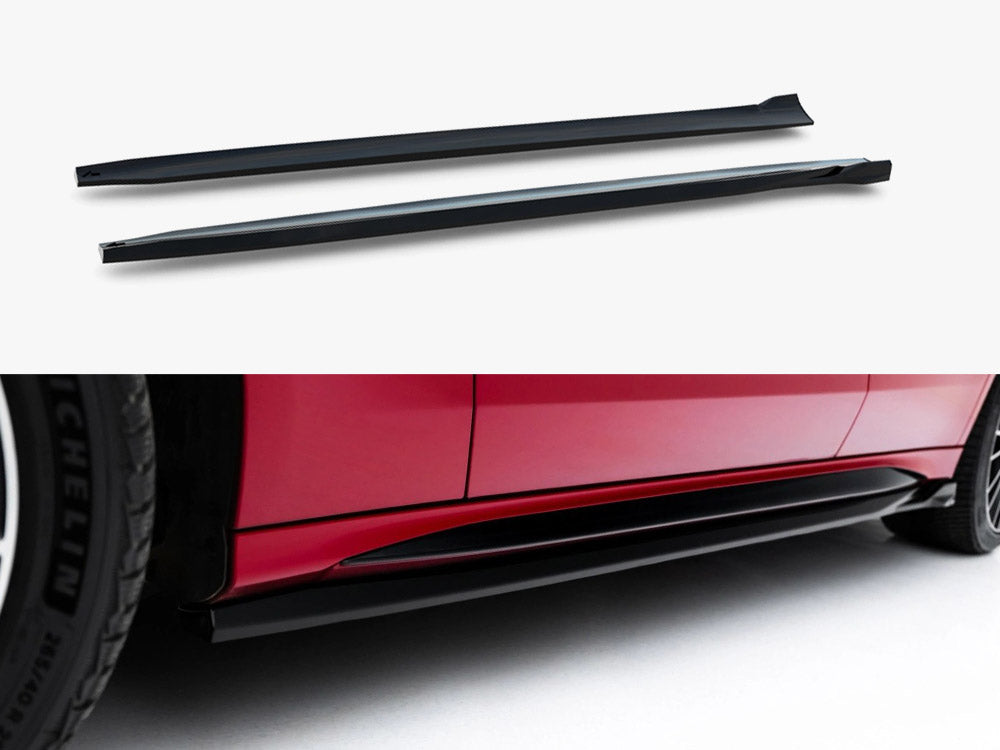 Mercedes-AMG E53 W214 side skirt diffusers - Maxton Design gloss black