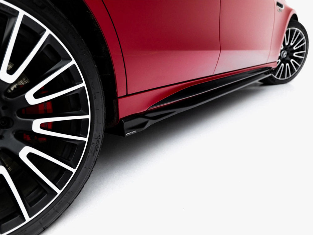 Mercedes-AMG E53 W214 side skirt diffusers - Maxton Design gloss black
