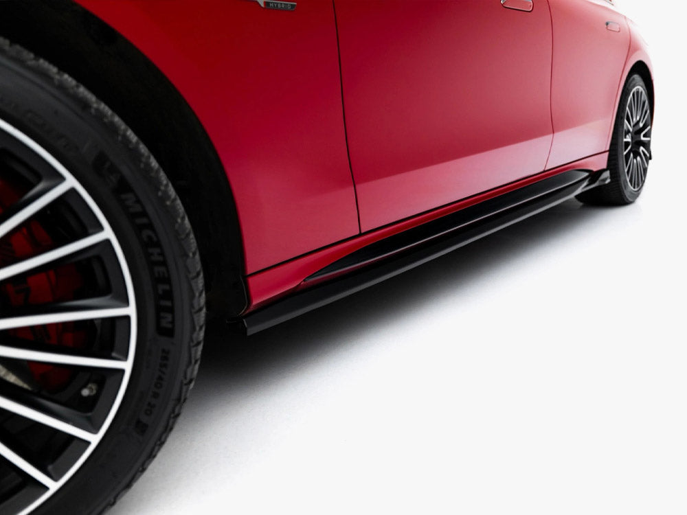 Mercedes-AMG E53 W214 side skirt diffusers - Maxton Design gloss black