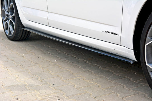 Skoda Octavia VRS MK3 MK3.5 side skirt diffusers, Maxton Design ABS