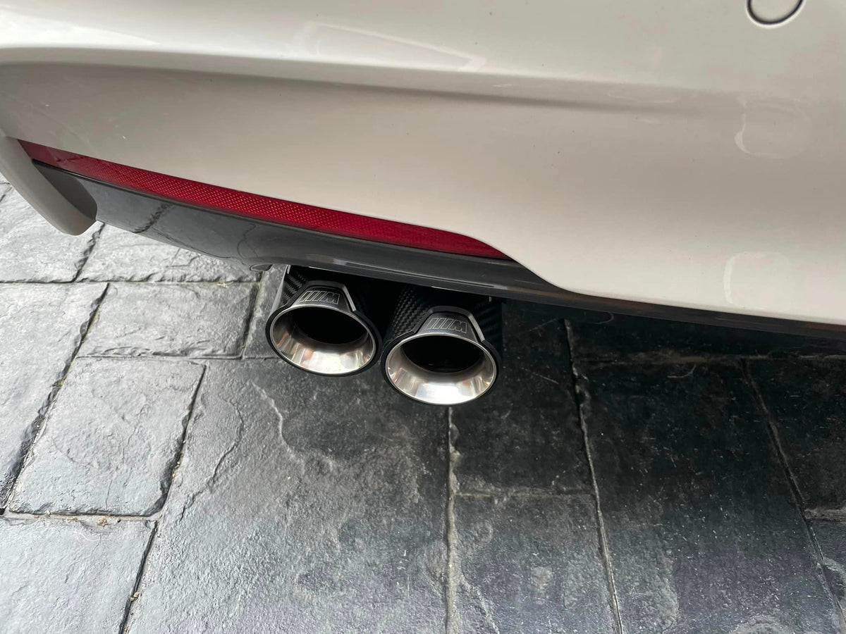 BMW F20 F21 F22 F23 F30 F31 F32 F33 F34 F36 twin exit exhaust tips