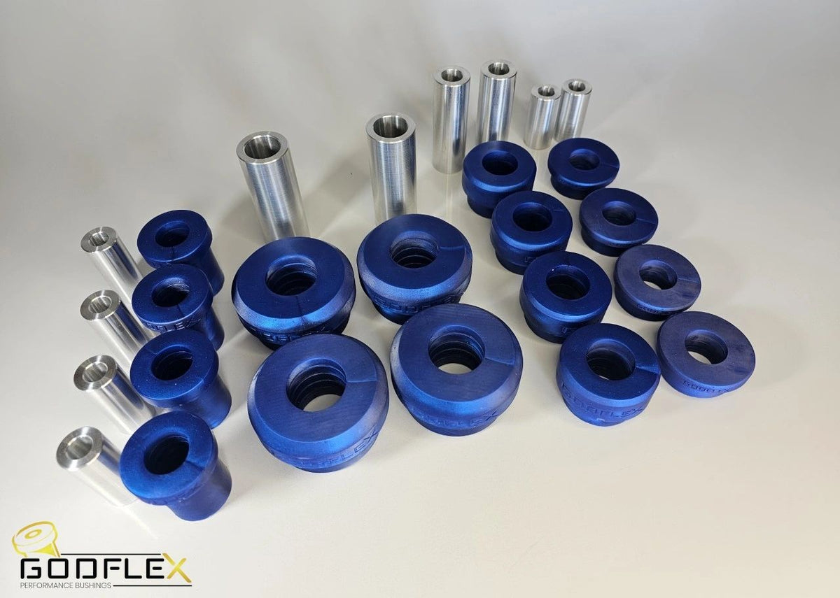 Nissan 350Z Z33 front arm bushes kit, polyurethane, CNC aluminium sleeves