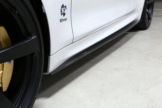 F82 F83 BMW M4 Carbon Fibre Side Skirts 3DDesign - 3K Weave, Show Car or Track Day Fit
