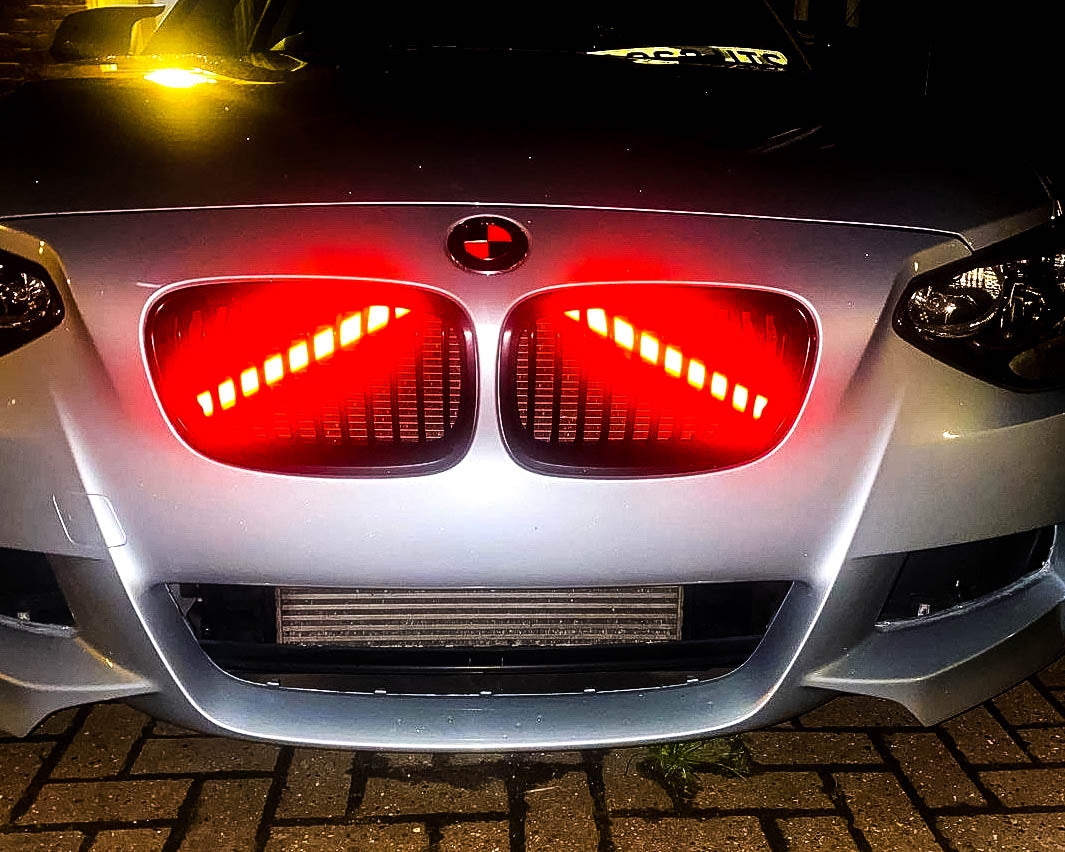 BMW V brace red luminescent vinyl overlay sticker