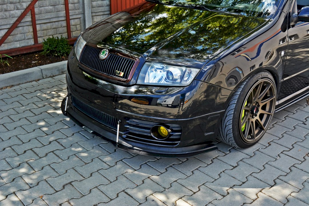 Skoda Fabia I RS 2003-2007 front splitter kit - Maxton Design + EZ Lip Pro, ABS black