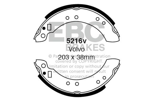 EBC 5216V Brake Shoe Set for 203mm Drum Brakes