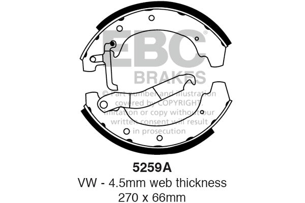 EBC 5259A Brake Shoe Set for Drum Brakes