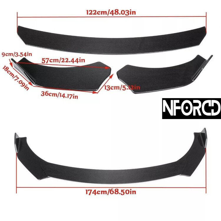 Universal front splitter for BMW Audi VW Ford Mercedes Honda Toyota Subaru