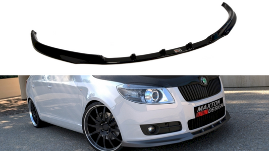 Skoda Fabia II 2007-2010 front splitter, Maxton Design ABS lip spoiler