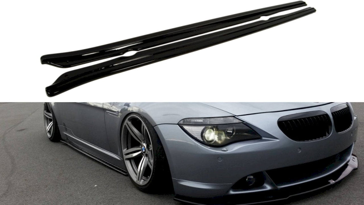 BMW 6 E63 E64 Side Skirts Diffusers Maxton Design Gloss Black ABS