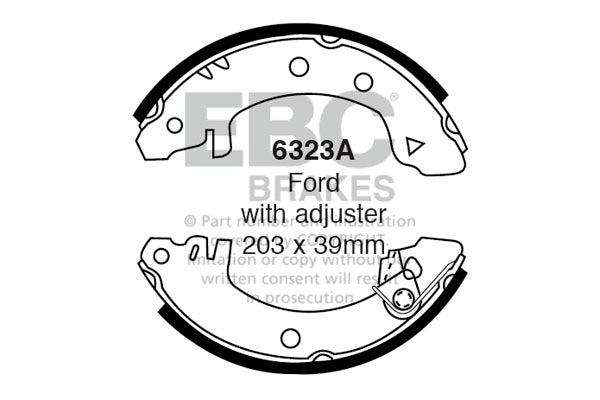 EBC 6323A Brake Shoe Set for 203mm Drum Brakes