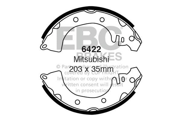 EBC Brake Shoe Replacement Set 6422 for Classic UK Drum Brakes