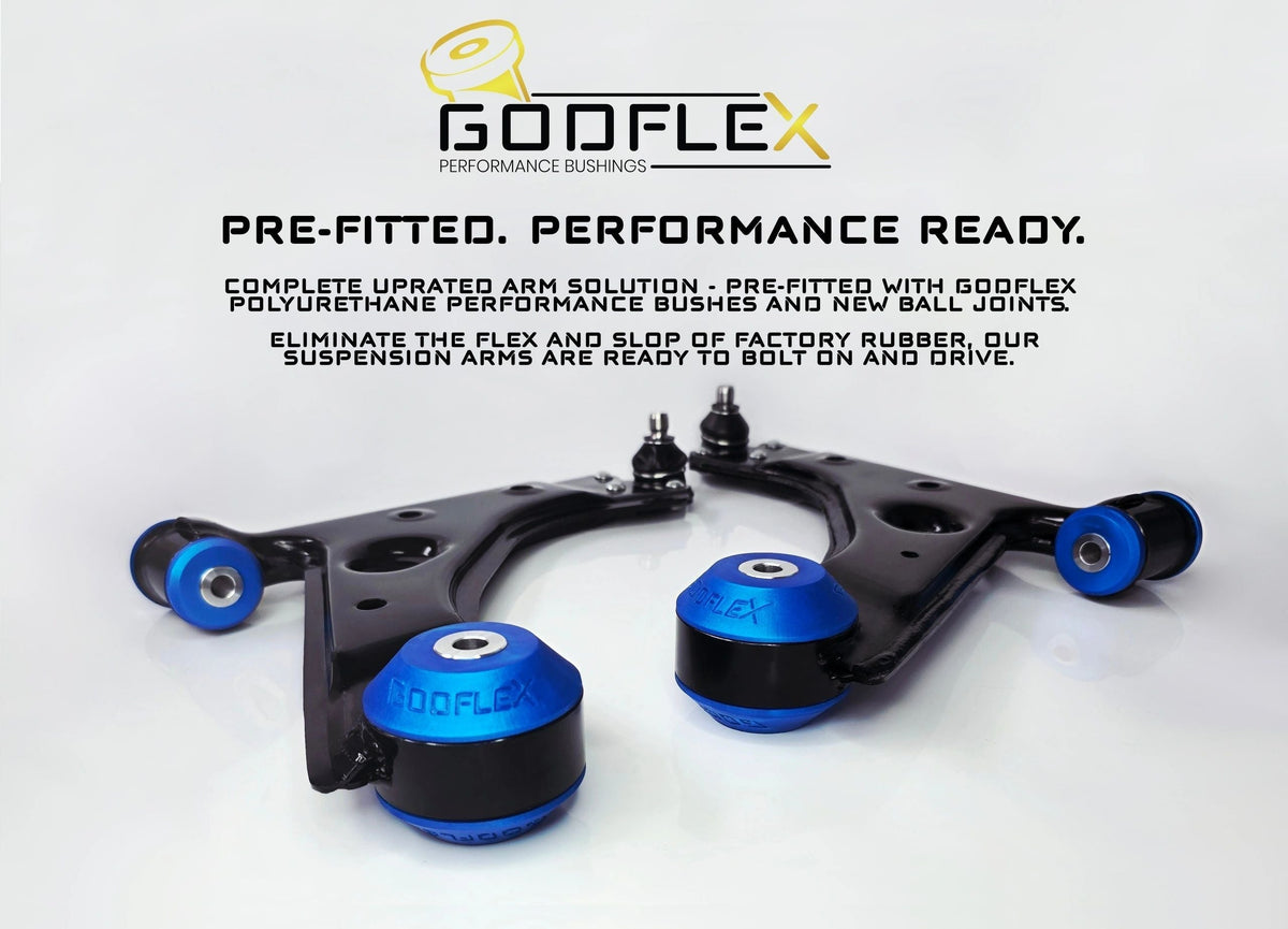 Fiat Abarth 500 595 695 (2007 onwards) front lower control arms with Godflex polyurethane bushes