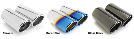 BMW E90 E92 E93 exhaust tips pair - BMS E-N52-ET, stainless steel, OEM-plus fit
