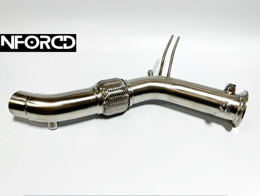 F30 F31 F32 F33 F34 F36 BMW 330d 335d 430d 435d DPF Delete Downpipe - T304 Stainless, Part No. CRCDP-335D