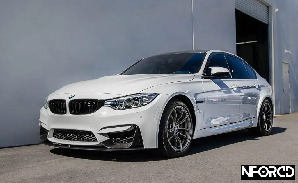 F80 F82 BMW M3 M4 Front Splitter & Side Skirts Kit - KSB Gloss Black ABS, Part No KSB-FS-ABS