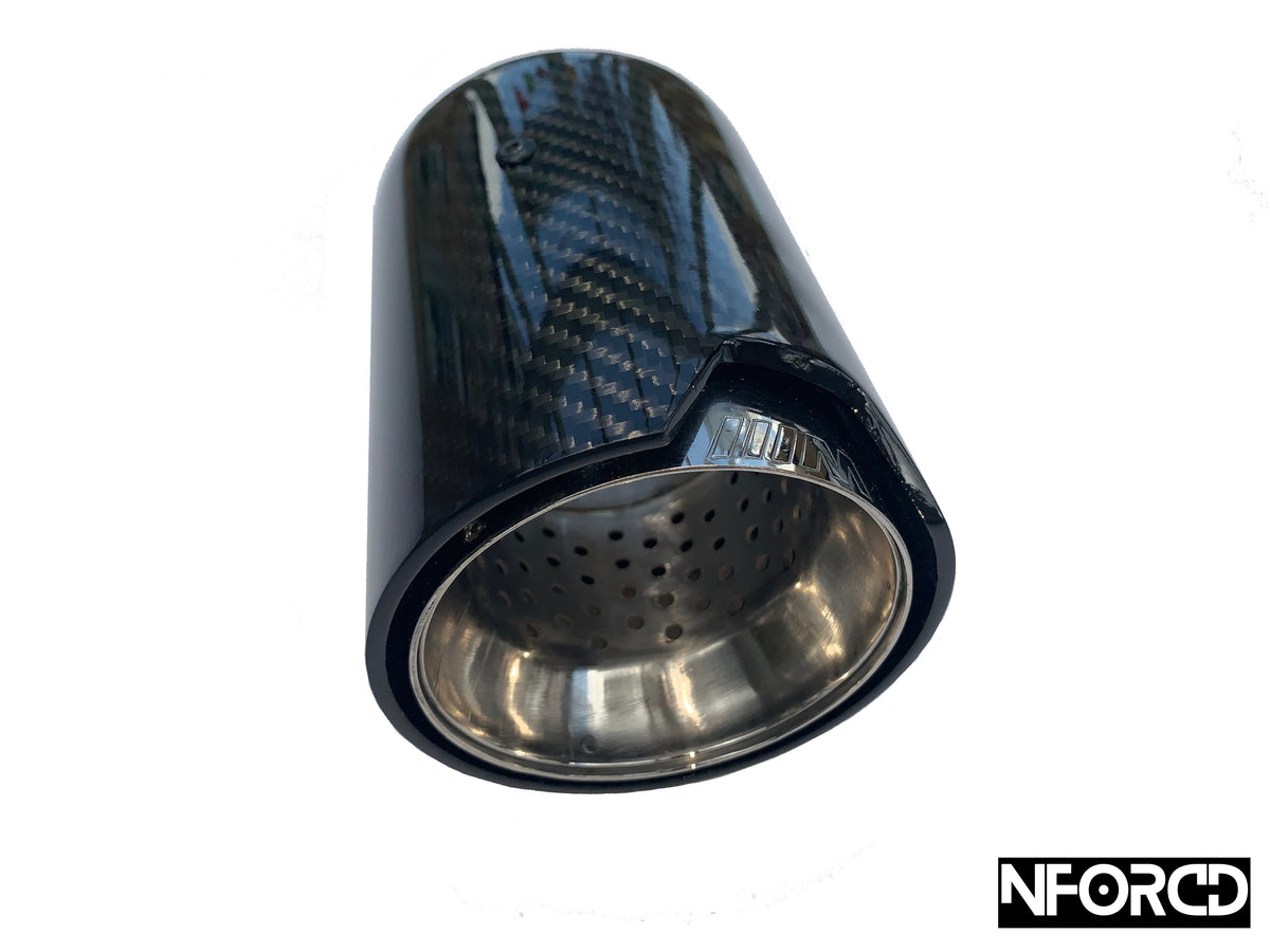 BMW M2 M3 M4 exhaust tips carbon fibre silver, 60-63mm or 64-67mm