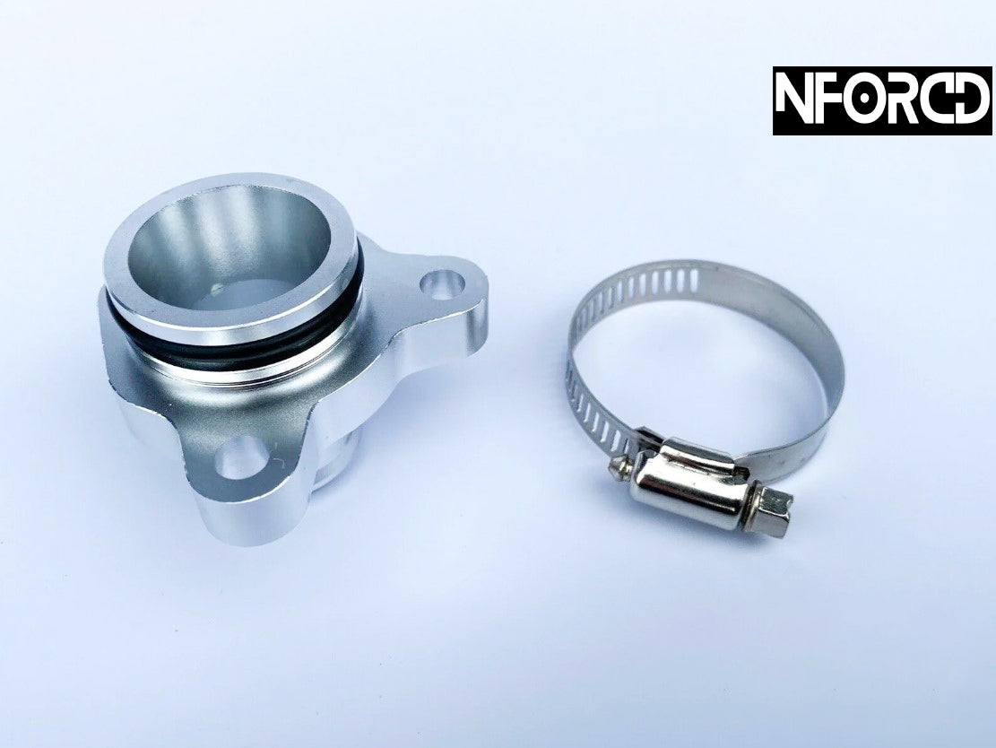 BMW N54 N53 N52 N20 N55 thermostat to head coolant hose fitting, 11537541992 11537544638