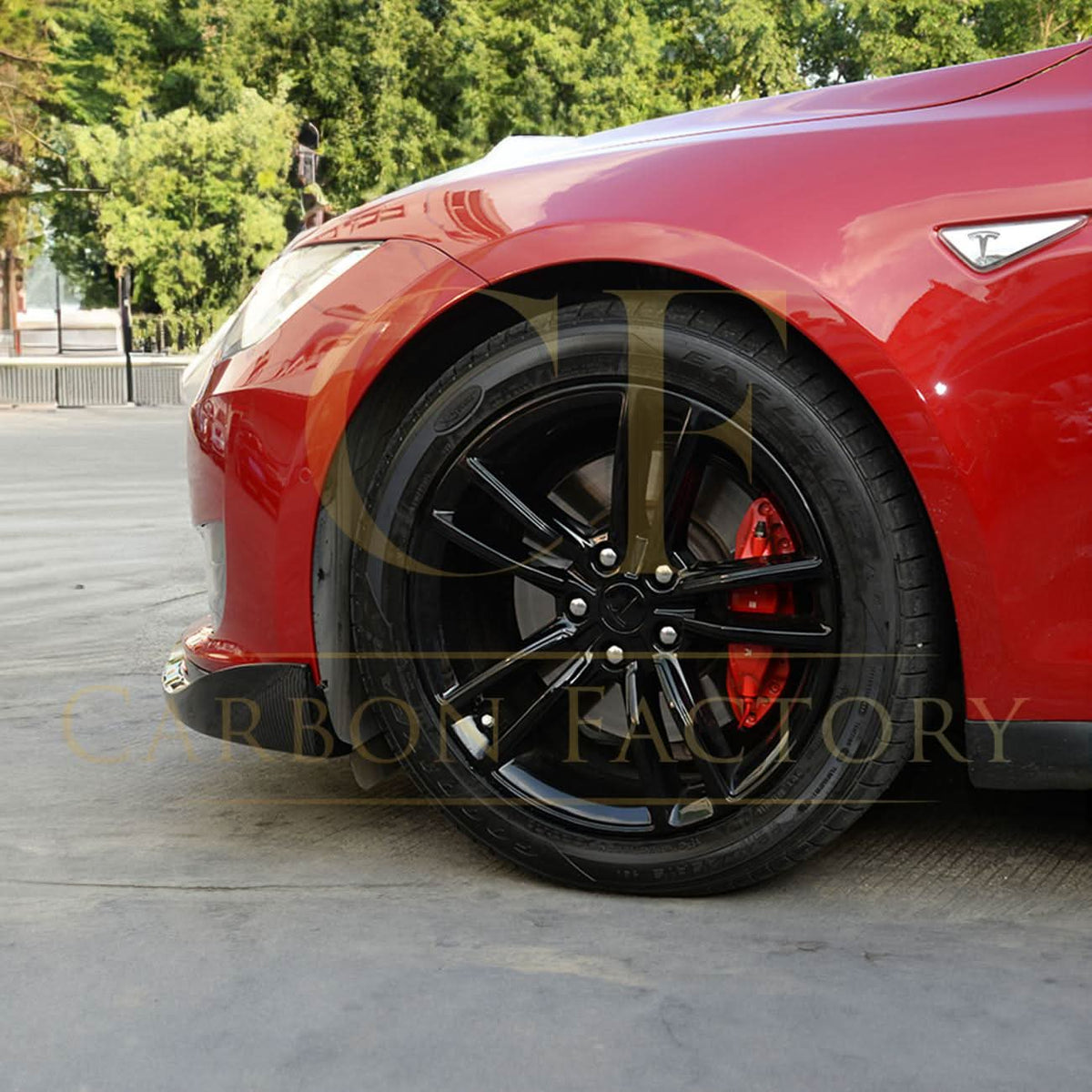 Tesla Model S P85 (2014-2015) carbon front splitter
