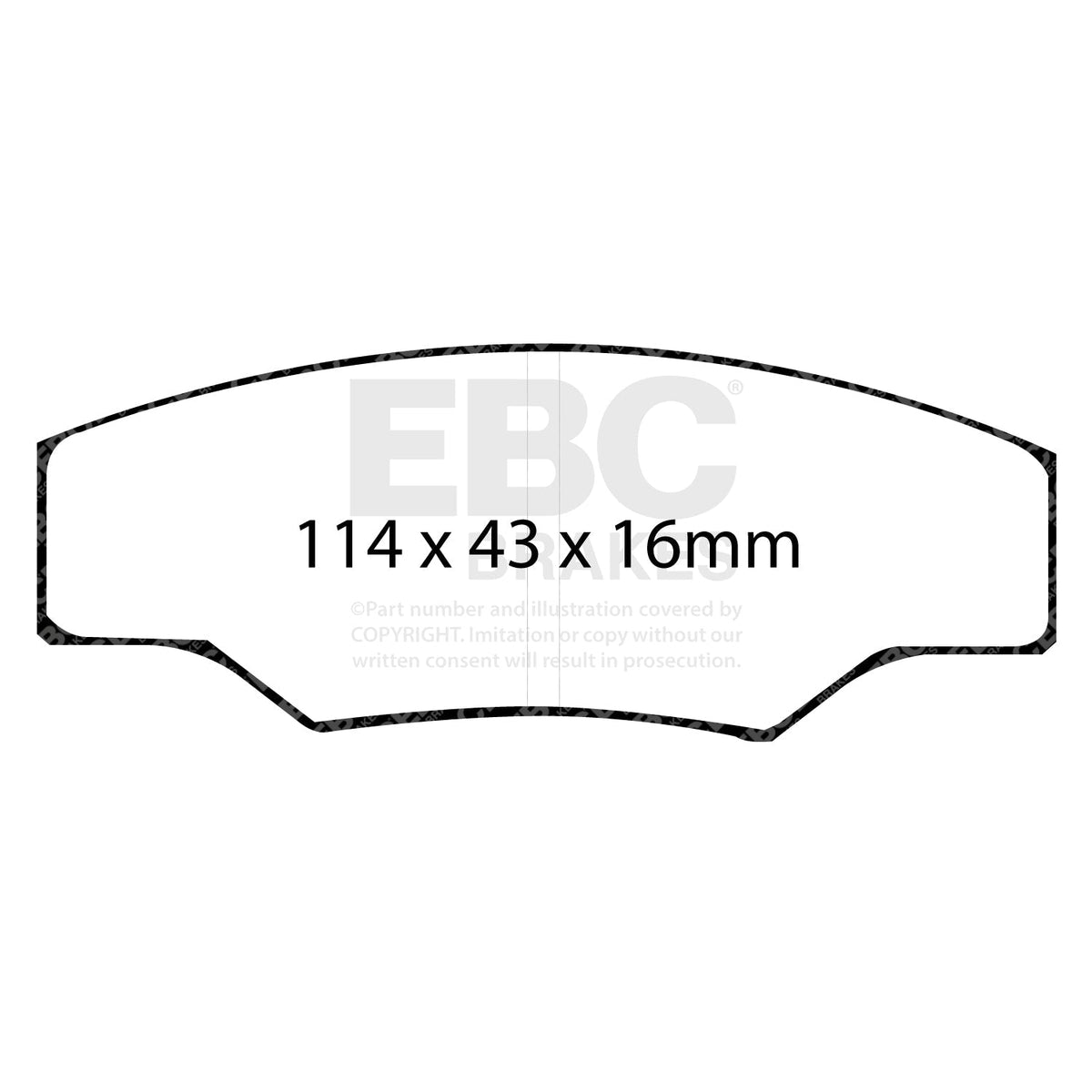 Alcon H Type RC4463/39 front EBC RPX track brake pads DP8003RPX