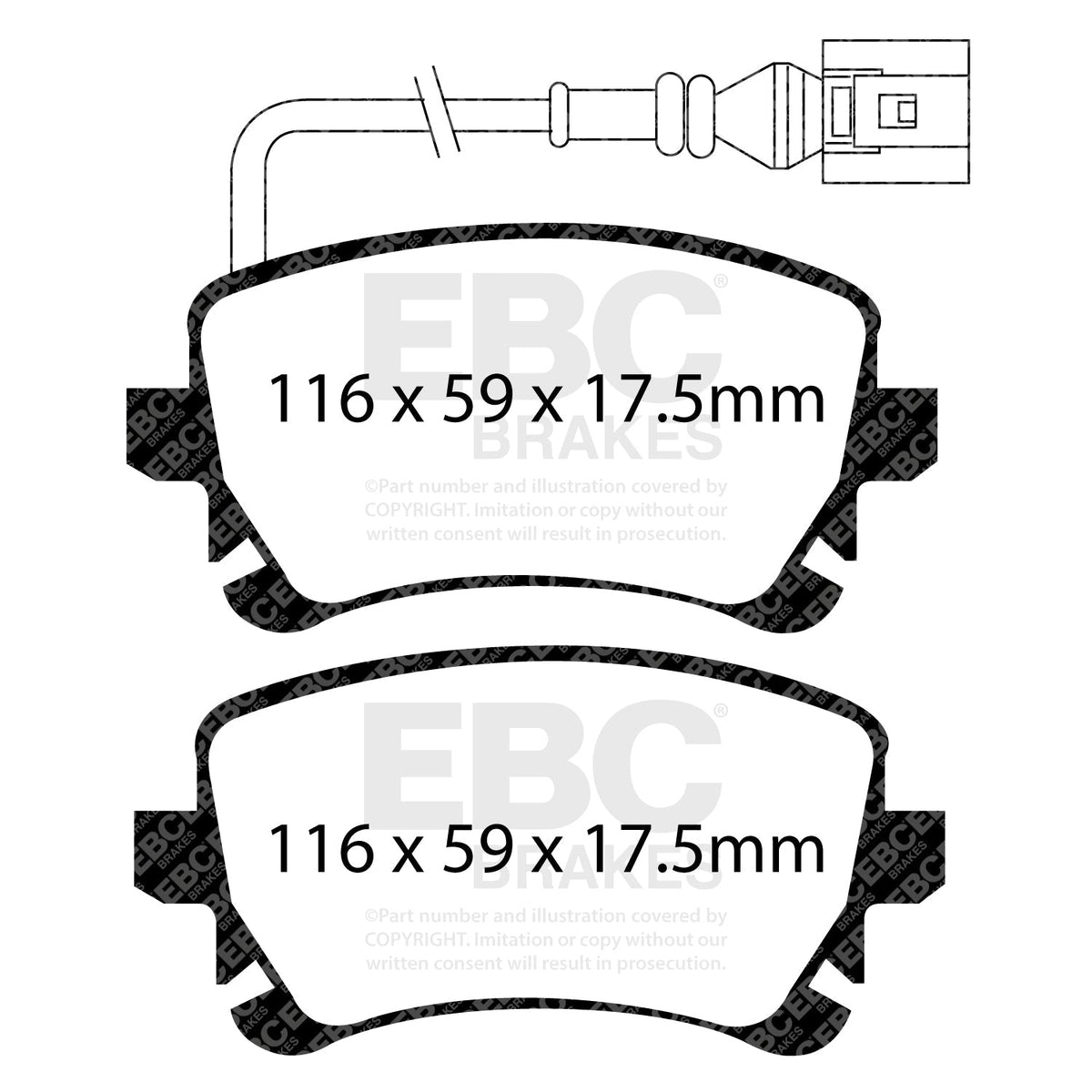 Brake Pad and Disc Kit UK Fitment - EBC Greenstuff + Premium Discs PD01KR768