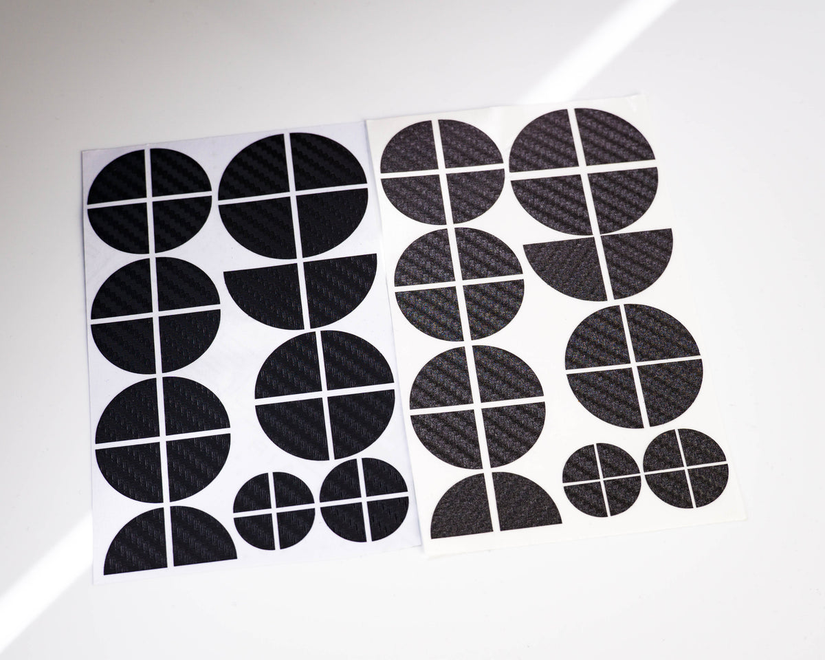 BMW Badge Emblem Overlay Kit - Black Carbon & Dark Grey Vinyl Wrap