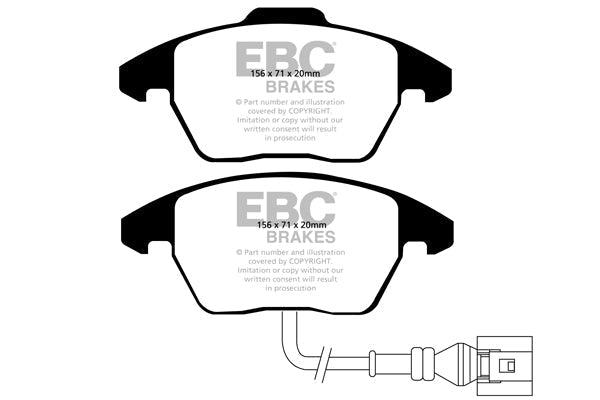 Audi A1 8X, VW Polo MK5/MK6, Seat Ibiza 6J/6P, Skoda Fabia 5J/NJ - EBC Yellowstuff 4000 + D818 Front Brake Kit PD03KF072