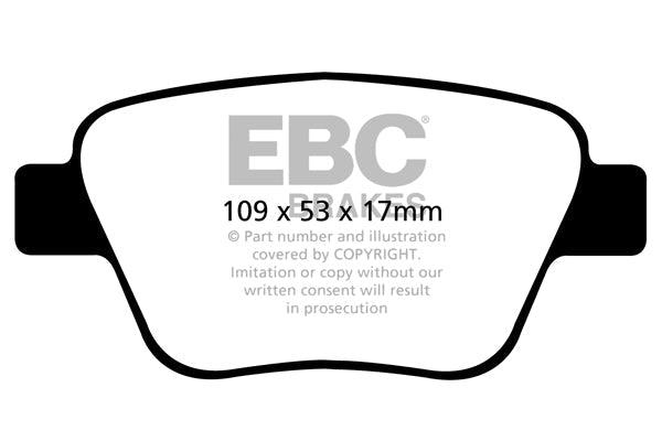 Audi A3 8P, Golf Mk6, Leon 1P, Octavia 1Z Rear Brake Kit - EBC Yellowstuff 4000 & D1772 (DP42075R/D1772)