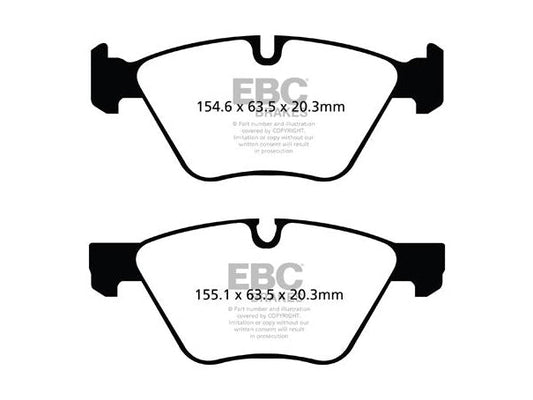 BMW E60 E61 front brake kit: EBC Greenstuff 2000 DP21493 + D1244 plain discs, ATE caliper, 310mm, PD01KF209