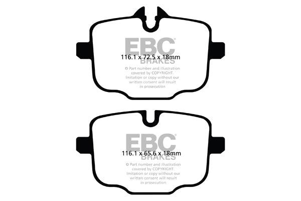 F10 F06 G11 G30 BMW Rear Brake Pads EBC Redstuff DP32089C (TRW Caliper, 370x24mm)