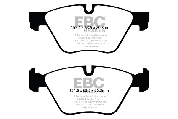 F10 F11 BMW 5 Series EBC Redstuff Front Brake Pads ATE Caliper DP32088C