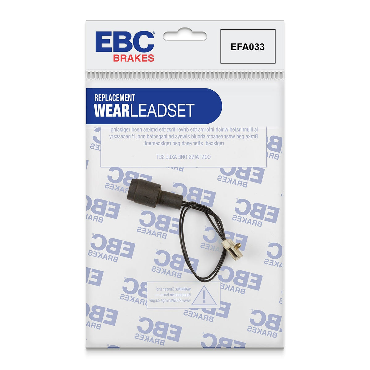 EBC Brake Wear Sensor Lead EFA033 for Redstuff, Greenstuff, Ultimax Pads