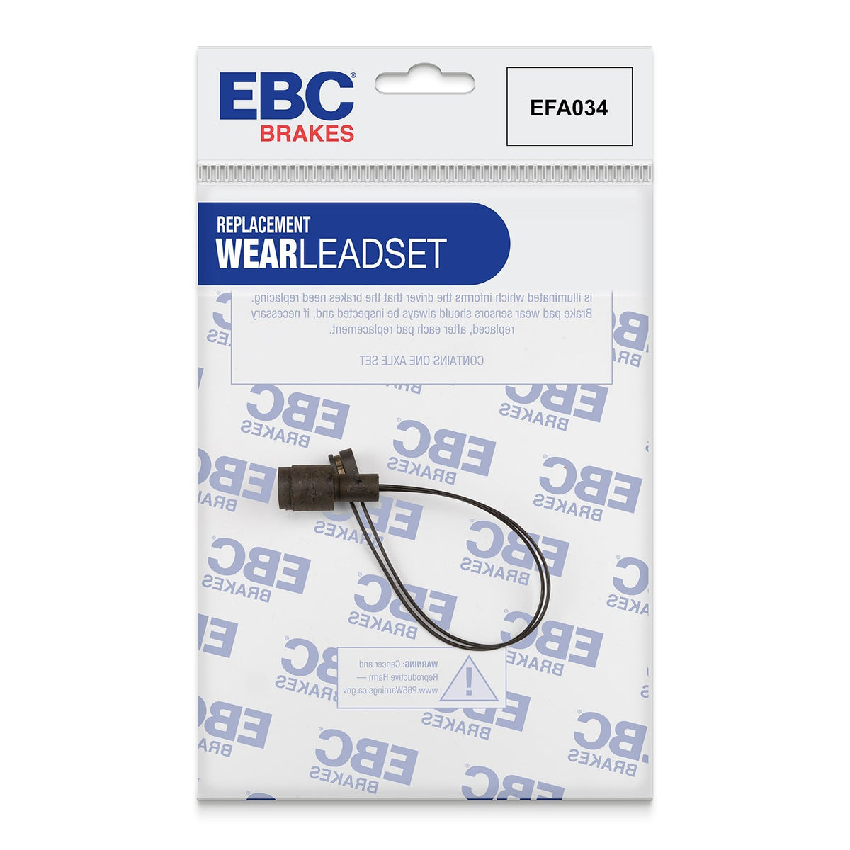 EFA034 Brake Wear Sensor Lead for EBC Pads - Fast Road & Track Day Fit