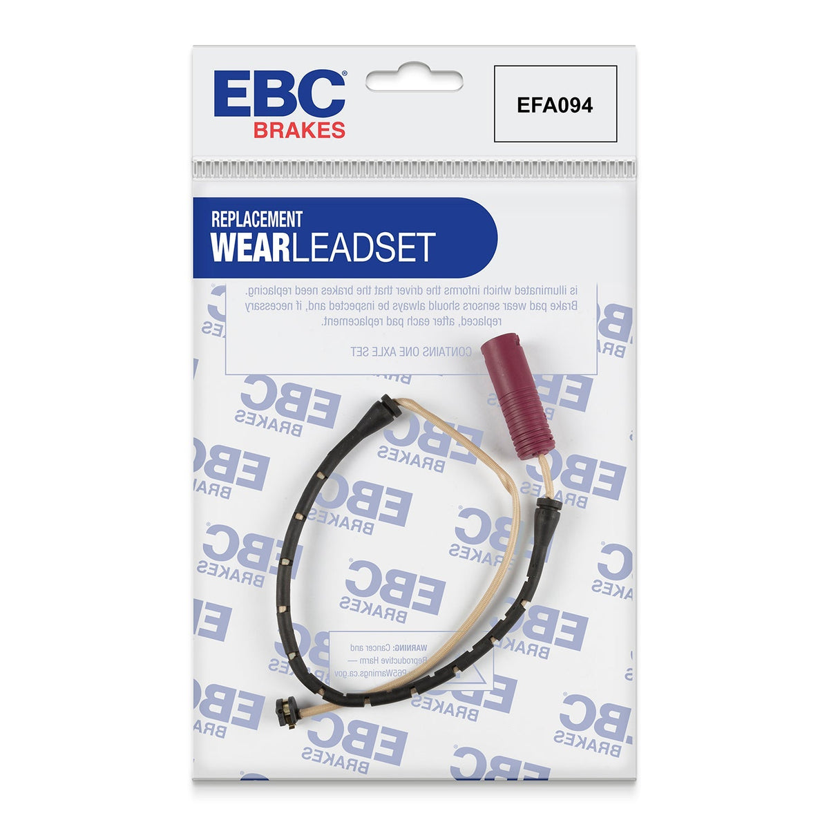 EFA094 Brake Wear Sensor Lead for EBC Pads - Fast Road & Track Day Fit