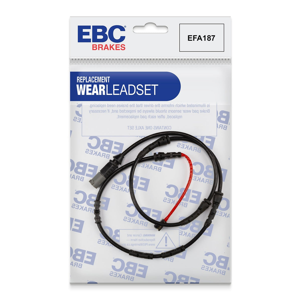 EBC Brake Wear Sensor Lead EFA187 for Redstuff, Greenstuff, Ultimax Pads