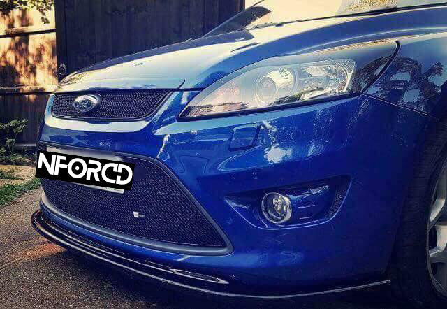 Ford Focus ST MK2 Facelift (ST225) front lip splitter & side skirts, gloss black ABS
