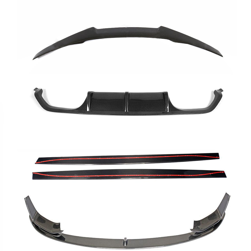 BMW M4 F82 MP-style full carbon fibre kit, front splitter, side skirts, diffuser, V spoiler