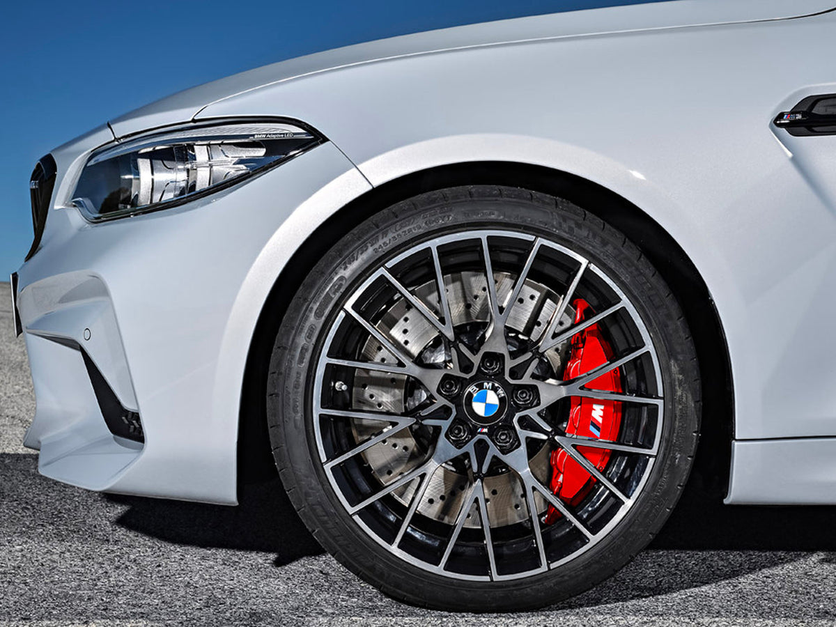 BMW F87 M2 front left red brake caliper 34118745793