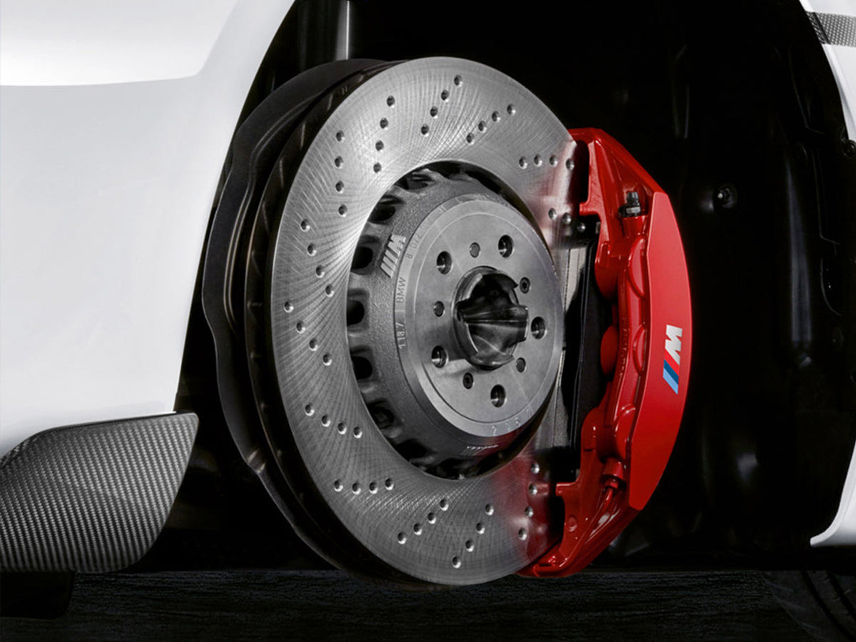 BMW F87 M2 front left red brake caliper 34118745793