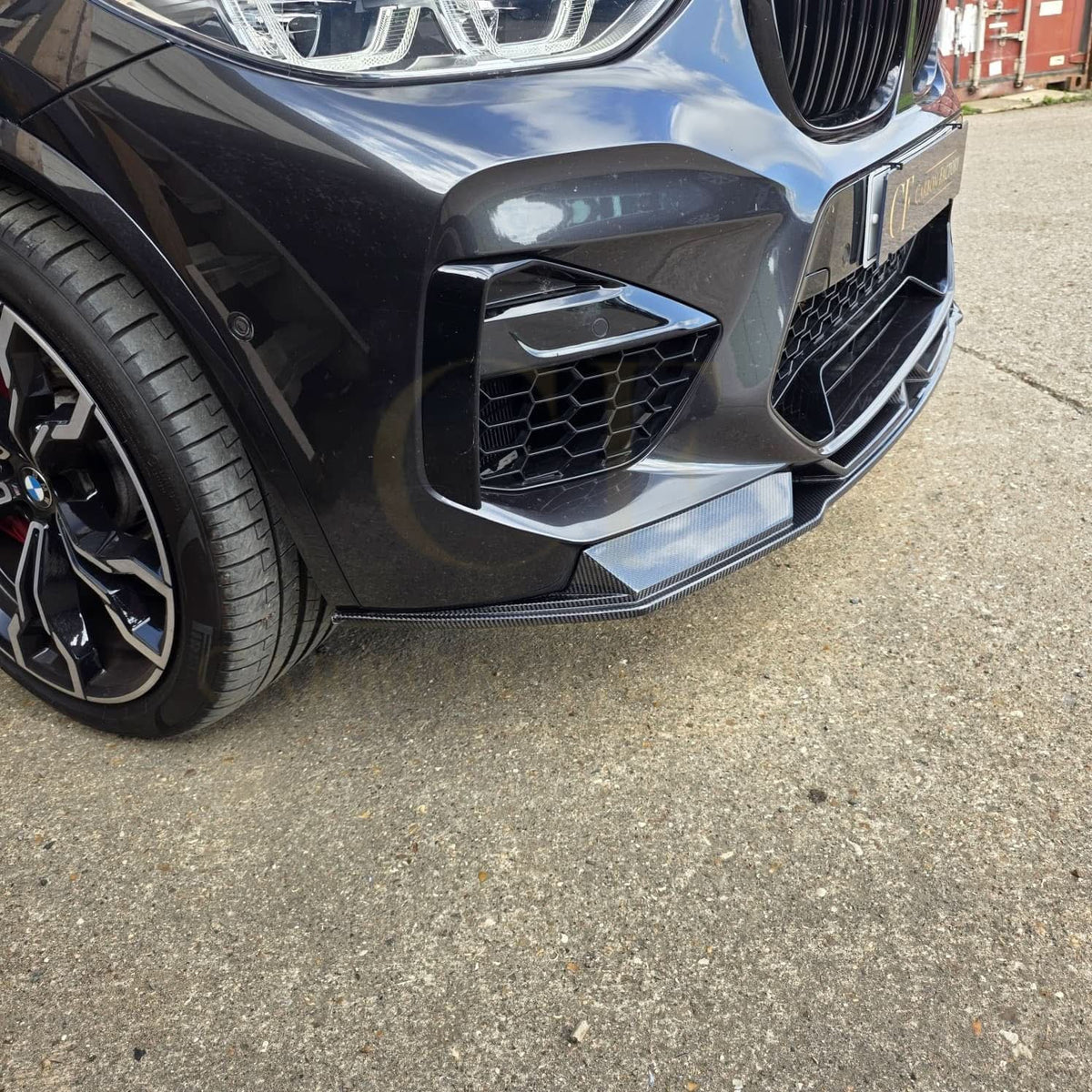 BMW F97 X3M F98 X4M 18-21 V style carbon fibre front splitter