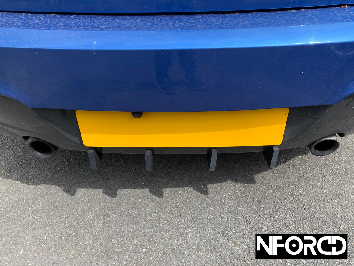 BMW M135i F20 F21 rear bumper fin insert diffuser, matte black