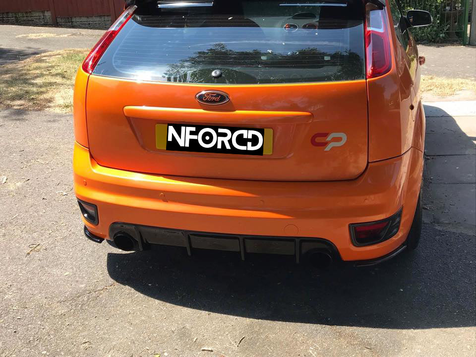 Ford Focus ST MK2 Facelift (ST225) front lip splitter & side skirts, gloss black ABS