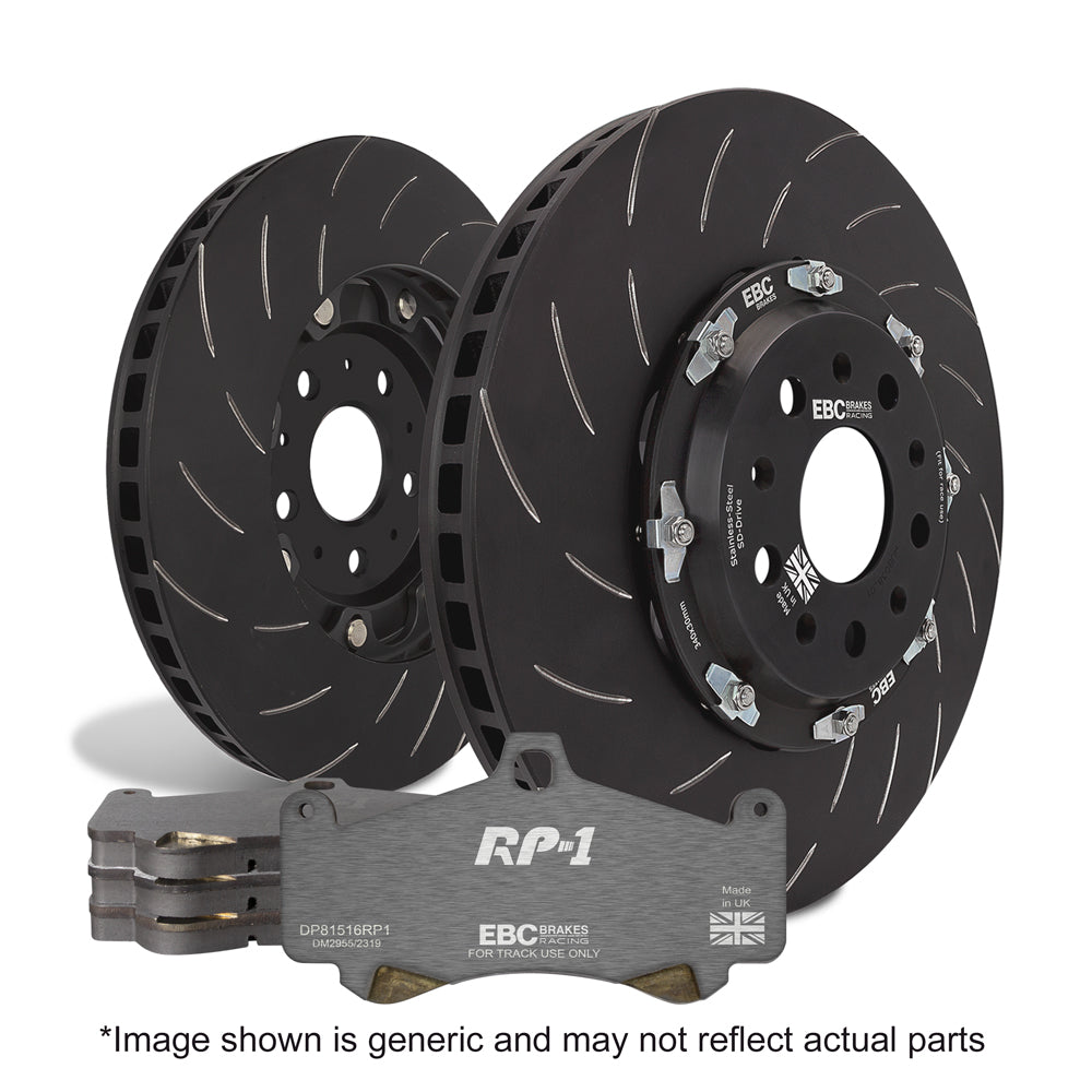 EBC Brakes RP1 Pad & 2-Piece Floating Disc Kit P2DK042RP1 for UK Fitment