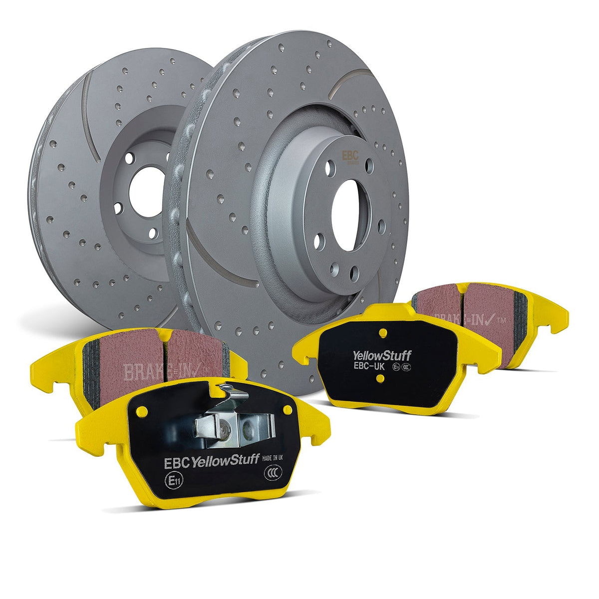 Ford Focus ST GD Turbogroove Discs & EBC Yellowstuff Pads PD13KR362