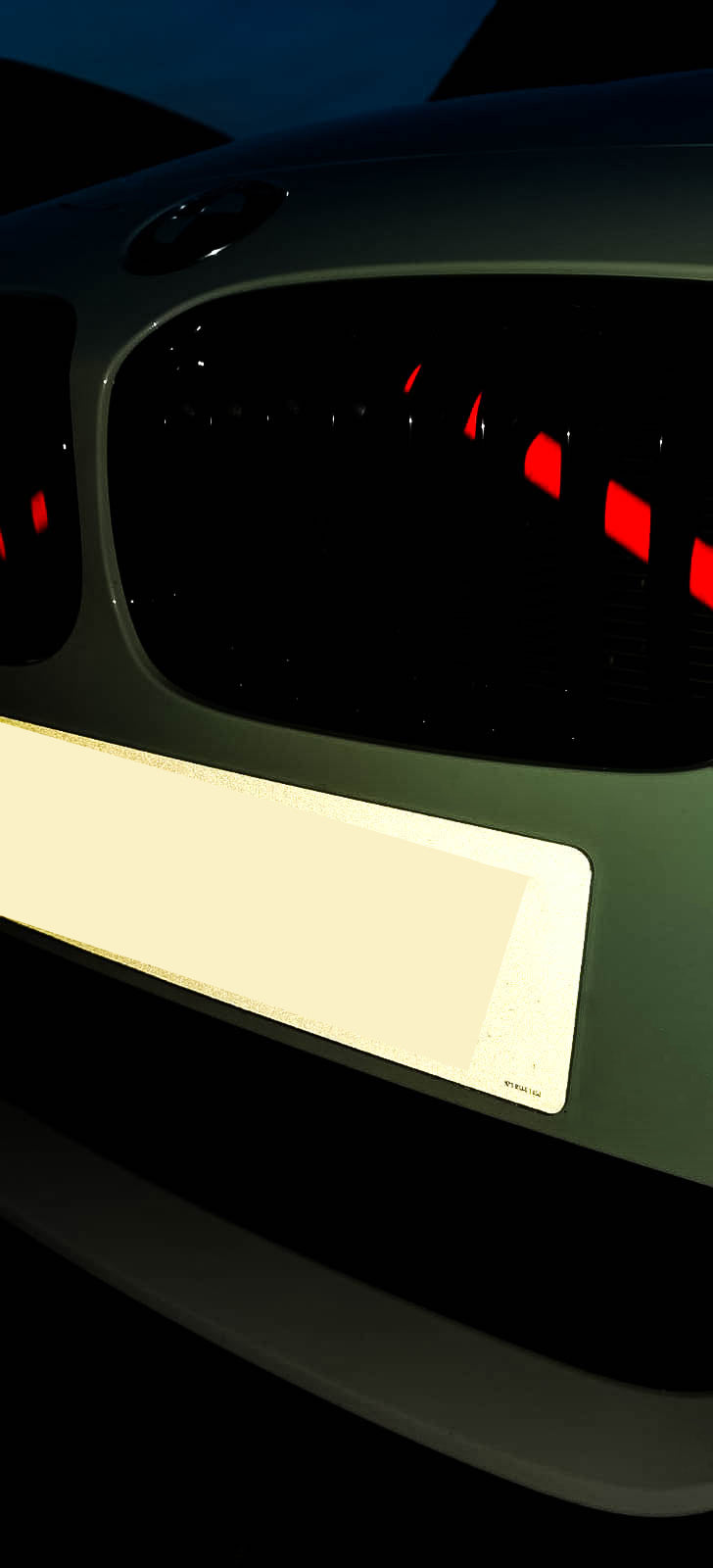 BMW V brace red luminescent vinyl overlay sticker
