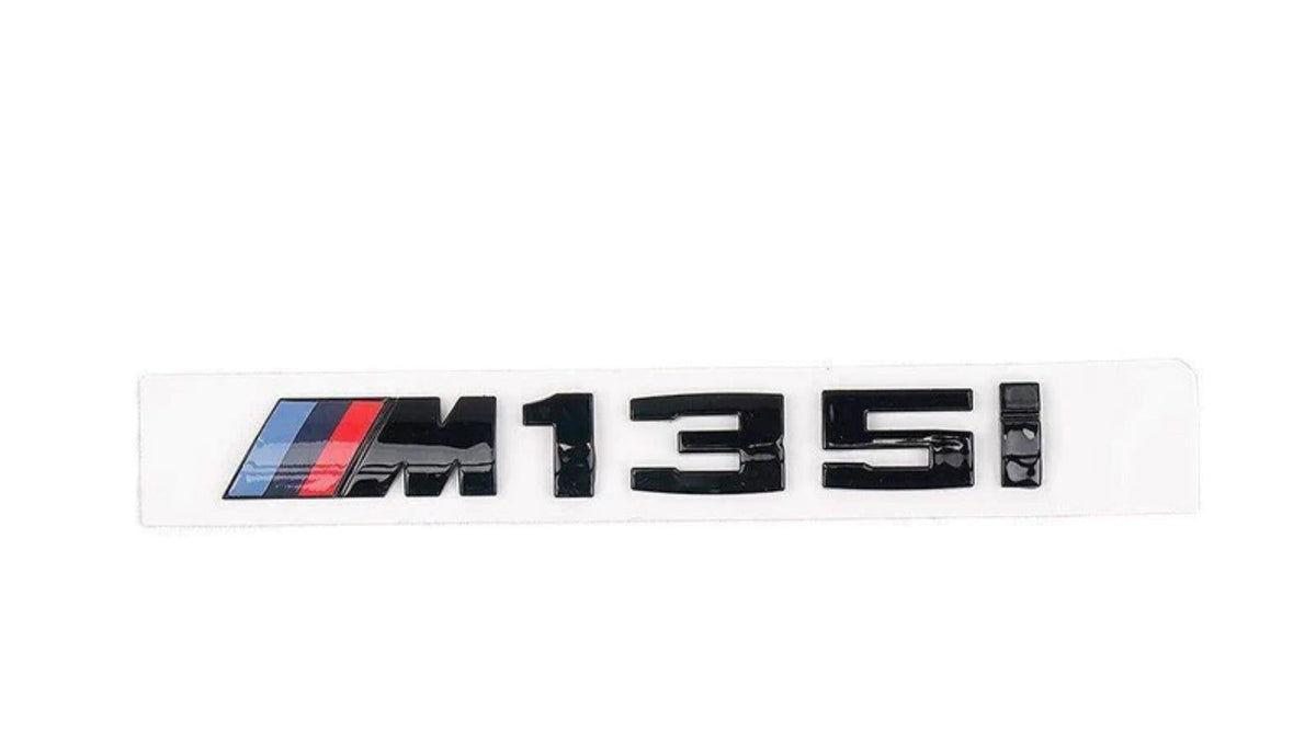 BMW M135i F20 F21 F40 Rear Model Badge - Gloss Black, Jet Black 668