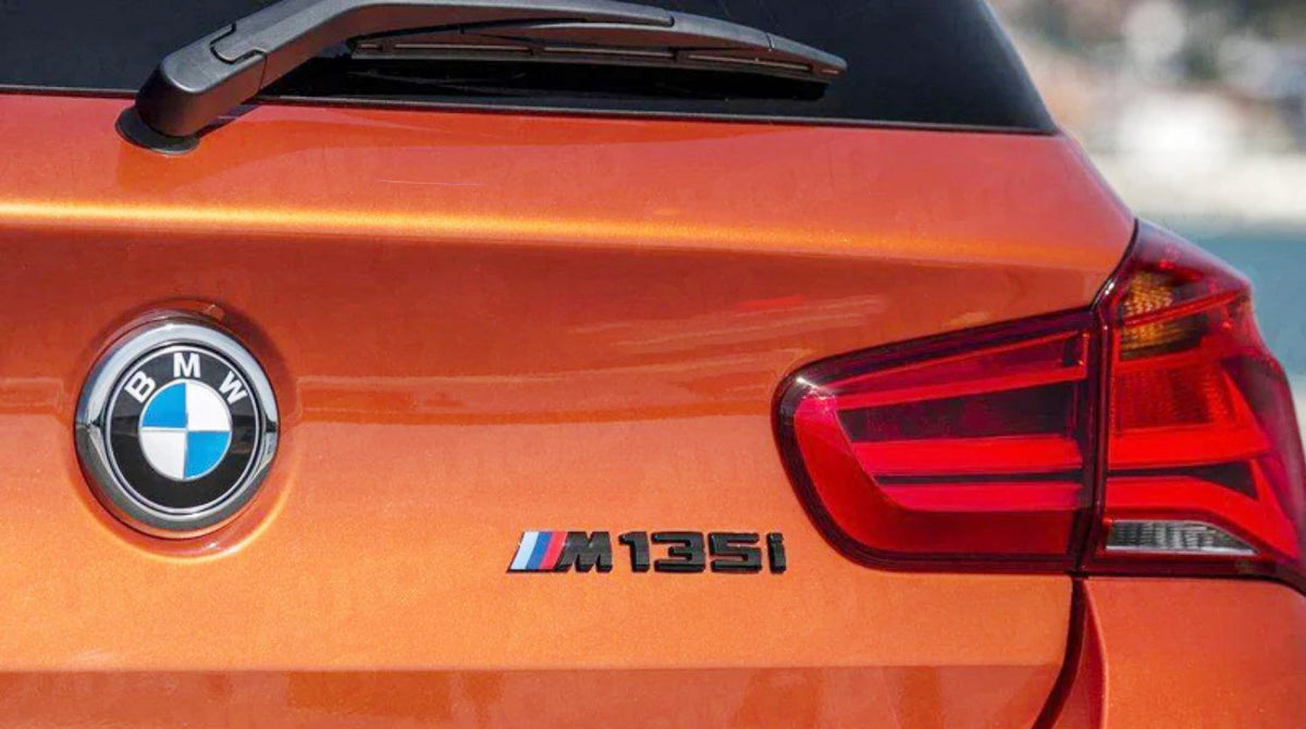 BMW M135i F20 F21 F40 Rear Model Badge - Gloss Black, Jet Black 668