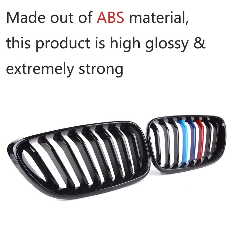 BMW F22 F23 F87 M2 Front Kidney Grilles - Gloss Black or Carbon Fibre ABS Pair