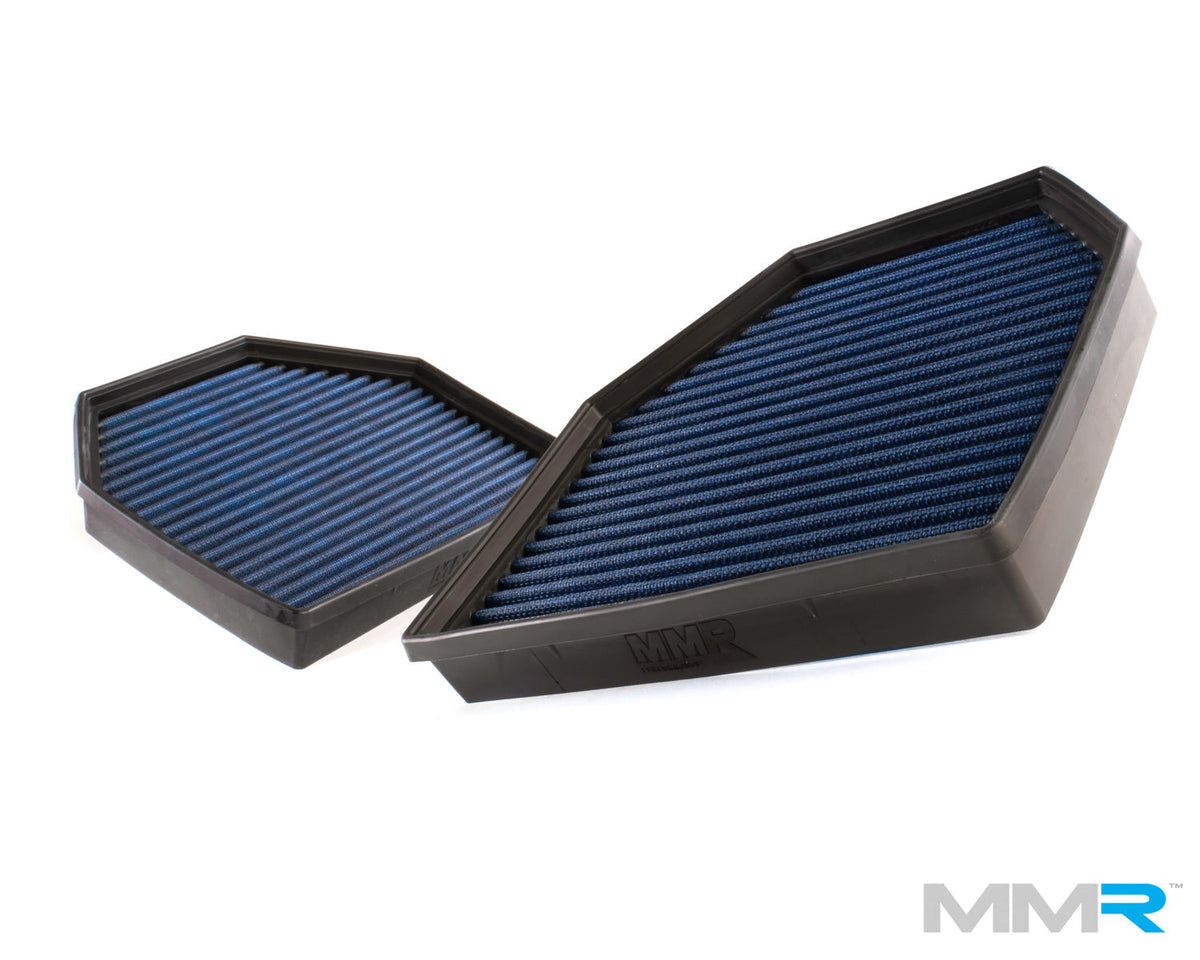 BMW S55 S63 air filters - MMR cotton panel filters (pair) for F87 M2 Comp, F80 M3, F82/F83 M4, F10 M5, F12/F13 M6